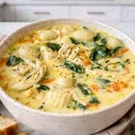 Slastna in kremasta piščančja juha z njoki, ki pogreje in nasiti v enem obroku