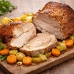 Ideja za kosilo: Pečena svinjska vratovina v okusni marinadi z zelenjavo