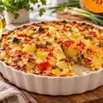 Pečena pita s krompirjem in bučo, ki bo dišala po vsej kuhinji