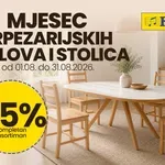 Mjesec trpezarijskih stolova i stolica u FIS centrima