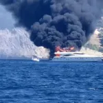 VIDEO | Gori jahta kod Čiova