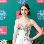 Fotók: Lilly Collins ebben a különleges ruhában jelent meg Wimbledonban