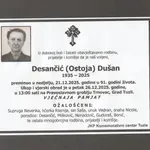 Preminuo je Desančić Dušan