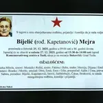 Preminula je Bijelić Mejra