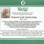 Preminula je Aida Babović