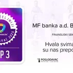 Veliki uspjeh domaće banke: MF banka među TOP 10 najpoželjnijih poslodavaca u BiH