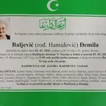 Preminula je Đemila Baljević