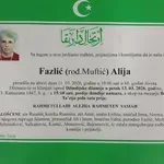 Preminula je Alija Fazlić