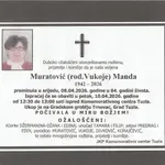 Preminula je Manda Muratović