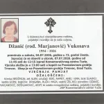Preminula je Vukosava Džanić