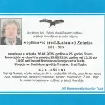 Preminula je Zekrija Sejdinović