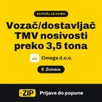 Omega d.o.o. zapošljava: Vozač/dostavljač TMV nosivosti preko 3,5 tona (Živinice)