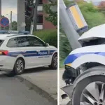 FOTO Policijski automobil pokosio semafor u Zagrebu