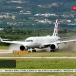 Dramatičen trenutek na splitskem letališču, letalo iztiri