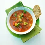 Гаспачо супа с пържени зеленчуци