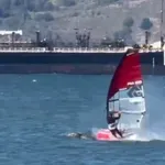 Сърфист се натресе в кит, нищо им няма и на двамата