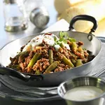 Зелен фасул с кайма и чушка