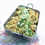 Пилешко с ориз, гъби и спанак (+ джинджифил, фъстъци, пресен лук)