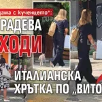 (Първата) дама с кученцето*: Деси Радева разходи италианска хрътка по "Витошка" (ХИТ СНИМКИ)