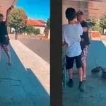 ШОК ВИДЕО: Злобен дядка нападна тийнейджър в Генерал Тошево - карал тротинетка