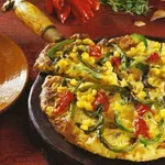Миш-маш със зелени чушки, царевица и яйца (+ мащерка)
