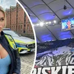 Фенове на стадиона въздишат по полицайка