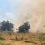 Горят треви и храсти до Стара Загора, евакуирани са хора