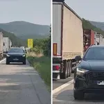 ШОК НА АМ "ТРАКИЯ"! Джип кара в насрещното по аварийната лента заради задръстване (ВИДЕО)