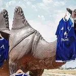 Велико! И камилите в Казахстан носят екипи на Левски (СНИМКИ)