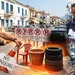 1500 евро за „пазене“ на паркоместа с конуси и саксии в Гърция!