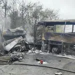 АД НА ПЪТЯ РУСЕ – СОФИЯ: Автобус и два камиона пламнаха след катастрофа (СНИМКИ)