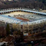 Тревата на новия стадион "Българска армия" поникна (снимки)