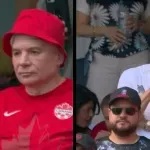 Holivudske zvijezde Ryan Reynolds i Mike Myers snimljeni na tribinama, prate meč BiH-Kanada