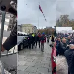 (VIDEO) Opozicioni poslanici uklonili ogradu, okupljeni iz Ćacilenda nasrnuli na njih