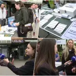 (FOTO/VIDEO) Sa jedne strane transparent i nalepnice "studenti pobeđuju", sa druge - štand SNS