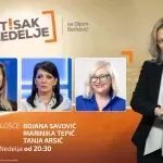 "Utisak nedelje" 27. septembra: Gošće Bojana Savović, Marinika Tepić i Tanja Arsić