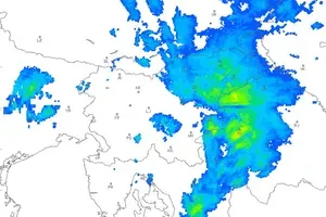 Na radarski sliki spremljajte, kako se premikajo padavine
