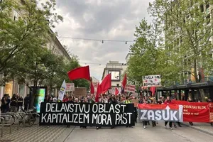 Protest ob 1. maju: opozorila, da se vračamo v preteklost (VIDEO)
