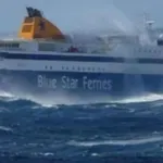Blue Star Patmos: Δεν μπόρεσε να «δέσει» στο Καστελόριζο λόγω κακοκαιρίας (Βίντεο)