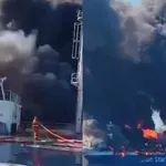 Μύκονος: Συγκλονιστικό βίντεο την ώρα που ξεσπά η φωτιά στο πλοίο – «Φύγετε Νίκο, πίσω όλοι» φωνάζει το πλήρωμα μέσα από τις φλόγες