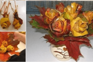 Návod jak vyrobit růžičky a kytici z spadaného listí. Rozzáří váš domov podzimní atmosférou!