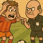 Nogometaš po tekmi stopi do sodnika