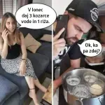 Kako moški kuha riž po navodilu žene