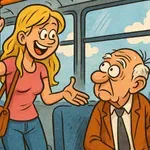 Blondinka prosi za prosti sedež