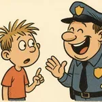 Jurček opazuje policista pri delu