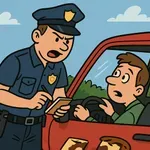 Policist ustavi prehitrega voznika