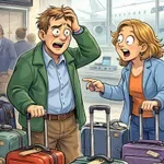 Mož in žena gresta na potovanje