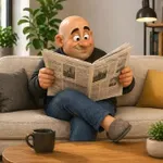 Plešast moški nasedel oglasu