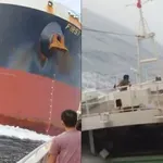 Βίντεο – σοκ: Η στιγμή που φορτηγό πλοίο πέφτει πάνω σε αλιευτικό
