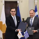 Συνάντηση του ΥΠΕΞ Γ. Γεραπετρίτη με τον Κύπριο ομόλογό του Κ. Κόμπο, με τη συμμετοχή της υφΥΠΕΞ Αλ. Παπαδοπούλου και της Κύπριας υφ. για Ευρωπαϊκά Θέματα Μ. Ραουνά